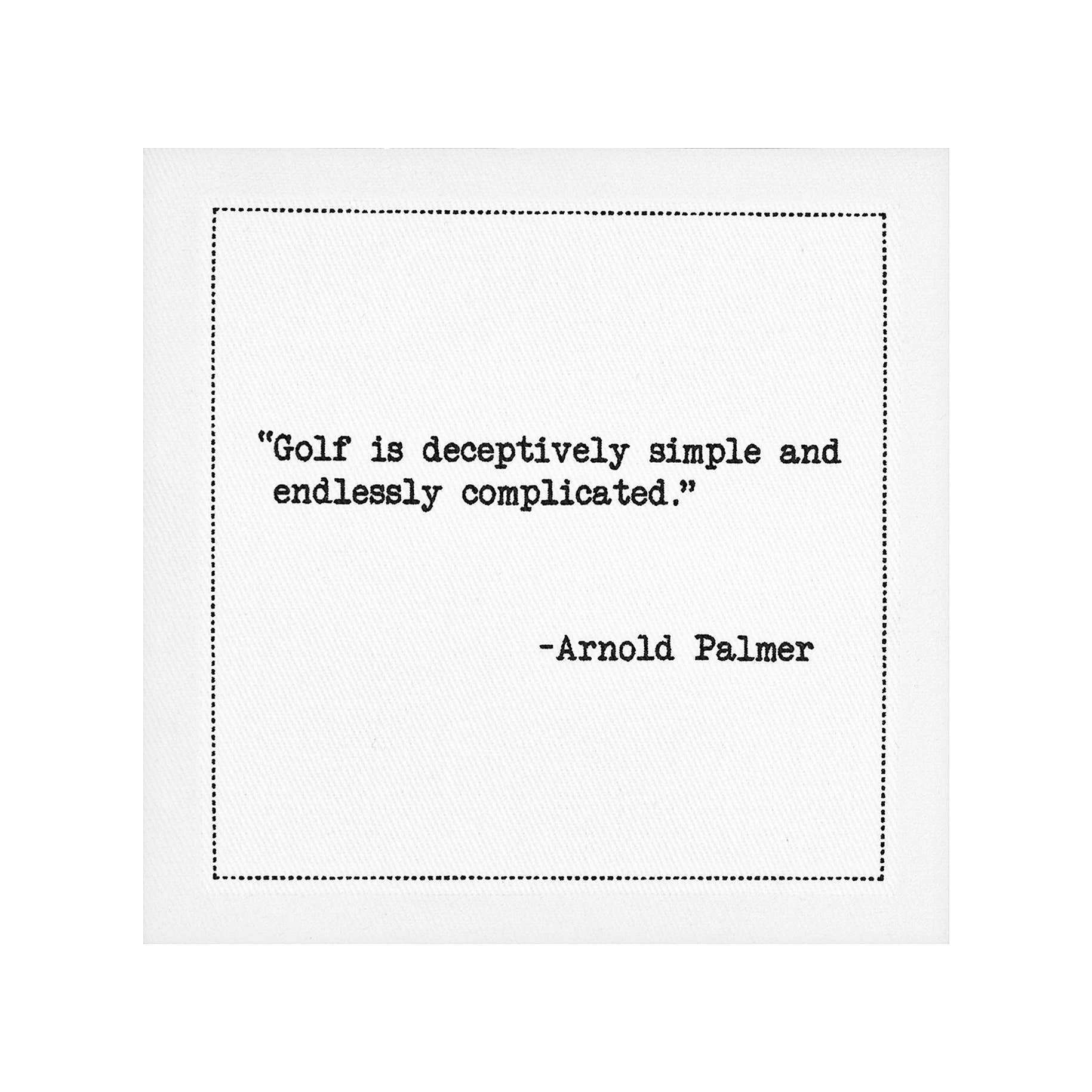 Five Star Napkins Inc. - Golf Legends Quotes - White Cotton Cocktail Napkins 50x