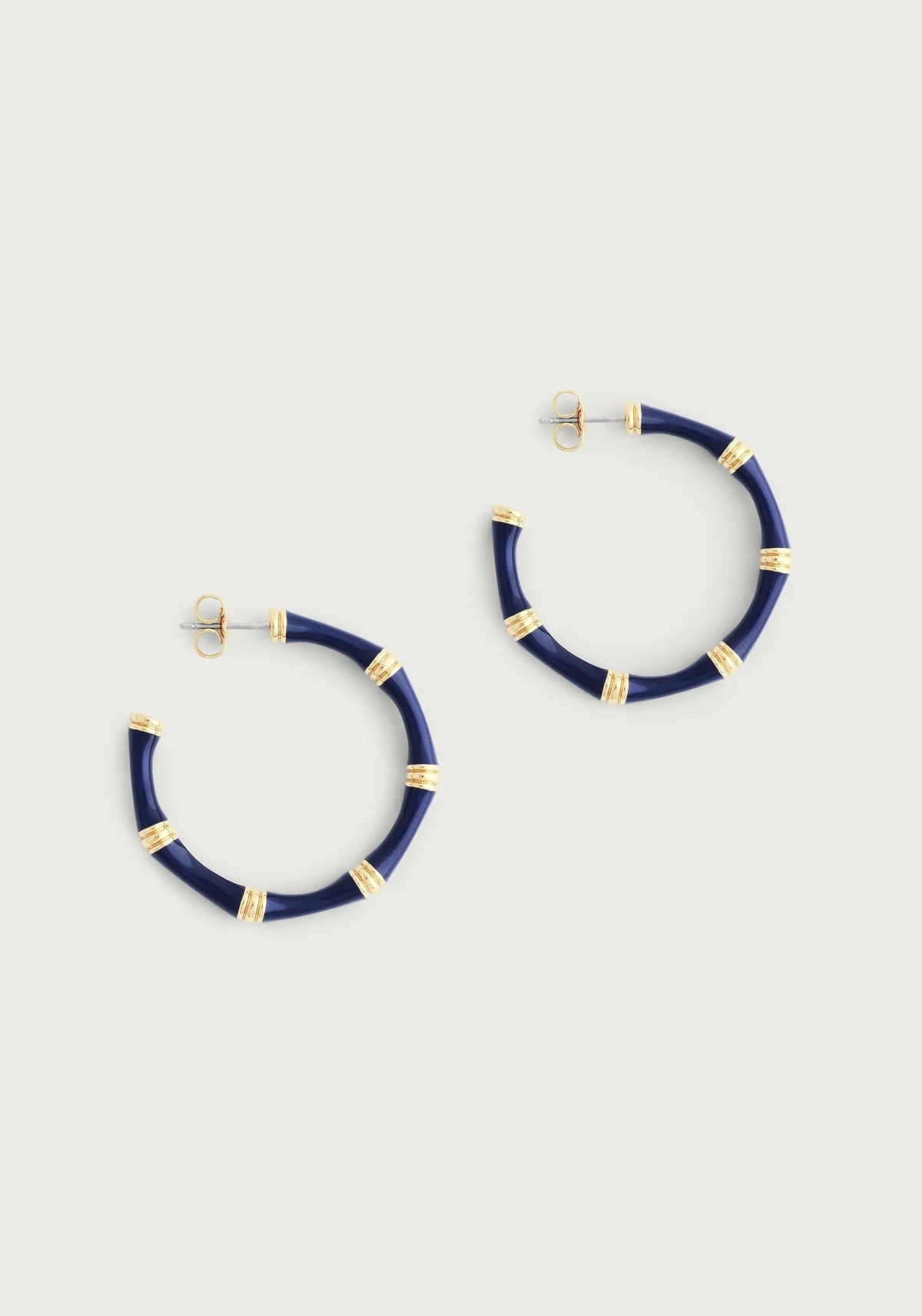 Anabel Aram Bamboo Enameled Hoop Earrings