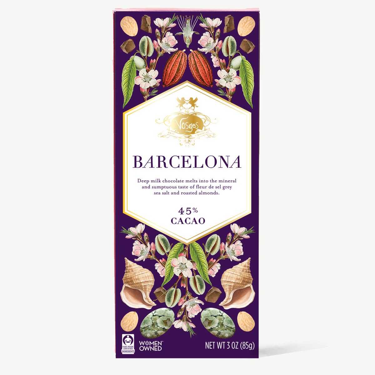 Vosges Haut-Chocolat - Barcelona Milk Chocolate Bar w/ Sea Salt & Almonds - Gourmet