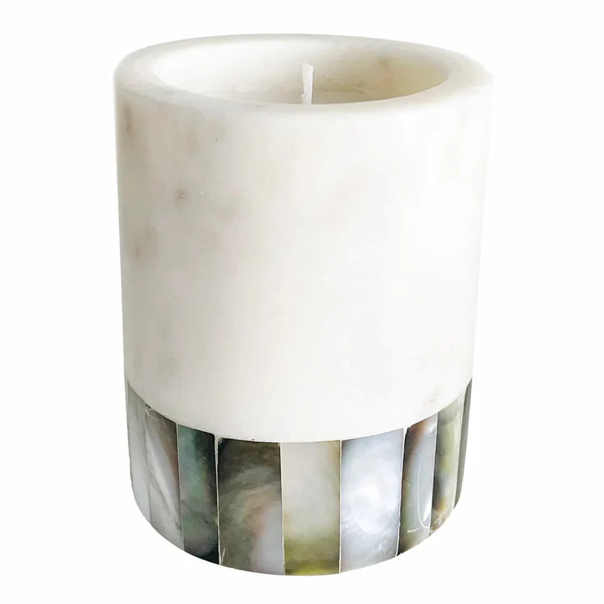 Mother of Pearl Small Marble Candle