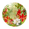 Caspari Christmas Garden Placemat Lacquer Round 15in