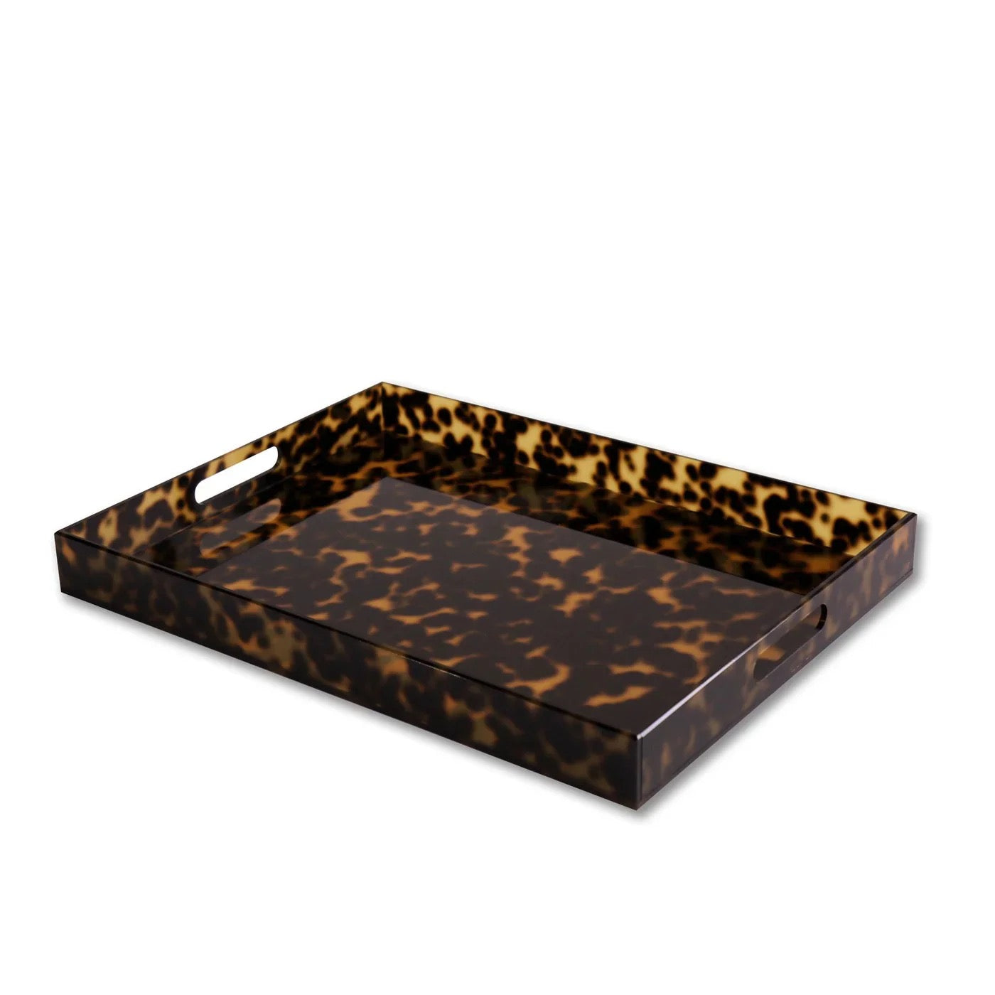 Vida Acrylic Tortoise X-Large Tray With Handles