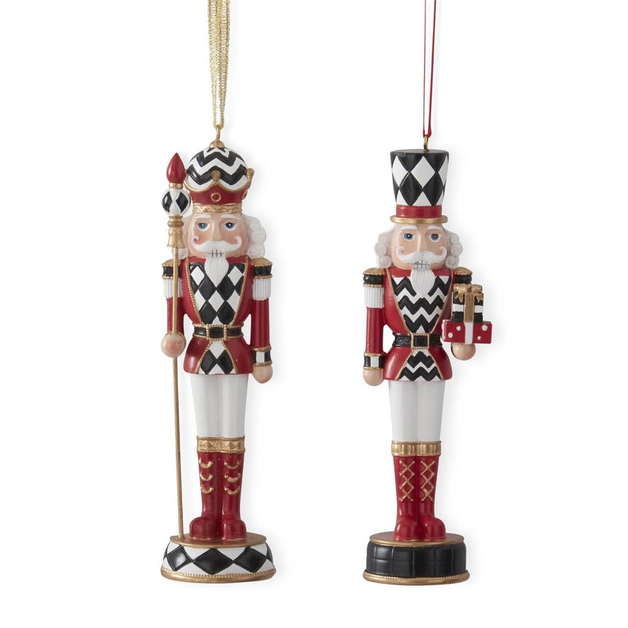 Red & Black Harlequin Check Nutcracker Ornament6.26" Ornament, 2 Styles