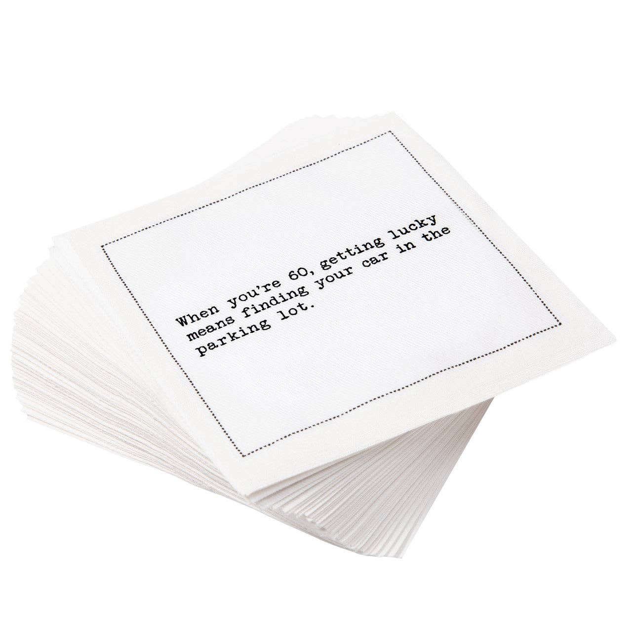 Five Star Napkins Inc. - 60th Birthday Quotes - White Cotton Cocktail Napkins x 50