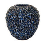 Encrusting Ocean Blue Coral Ceramic Vase