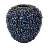 Encrusting Ocean Blue Coral Ceramic Vase