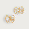 Anabel Aram Butterfly White Pavé Stud Earrings