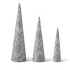 Blue Floral Pattern Easter Cone Trees (Multiple Sizes)