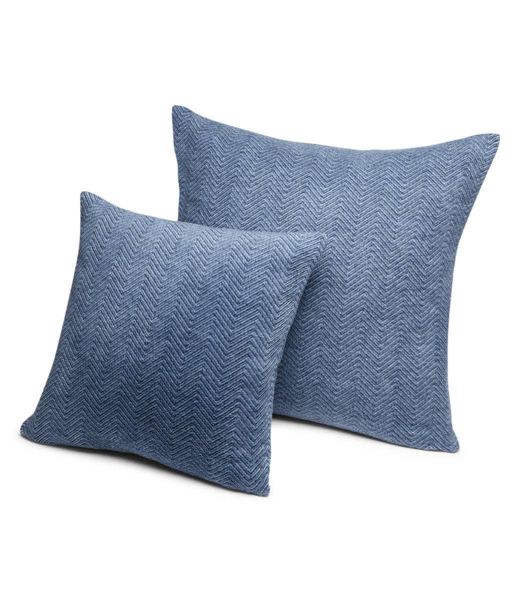 ChappyWrap - Bayside Herringbone Navy Throw Pillow