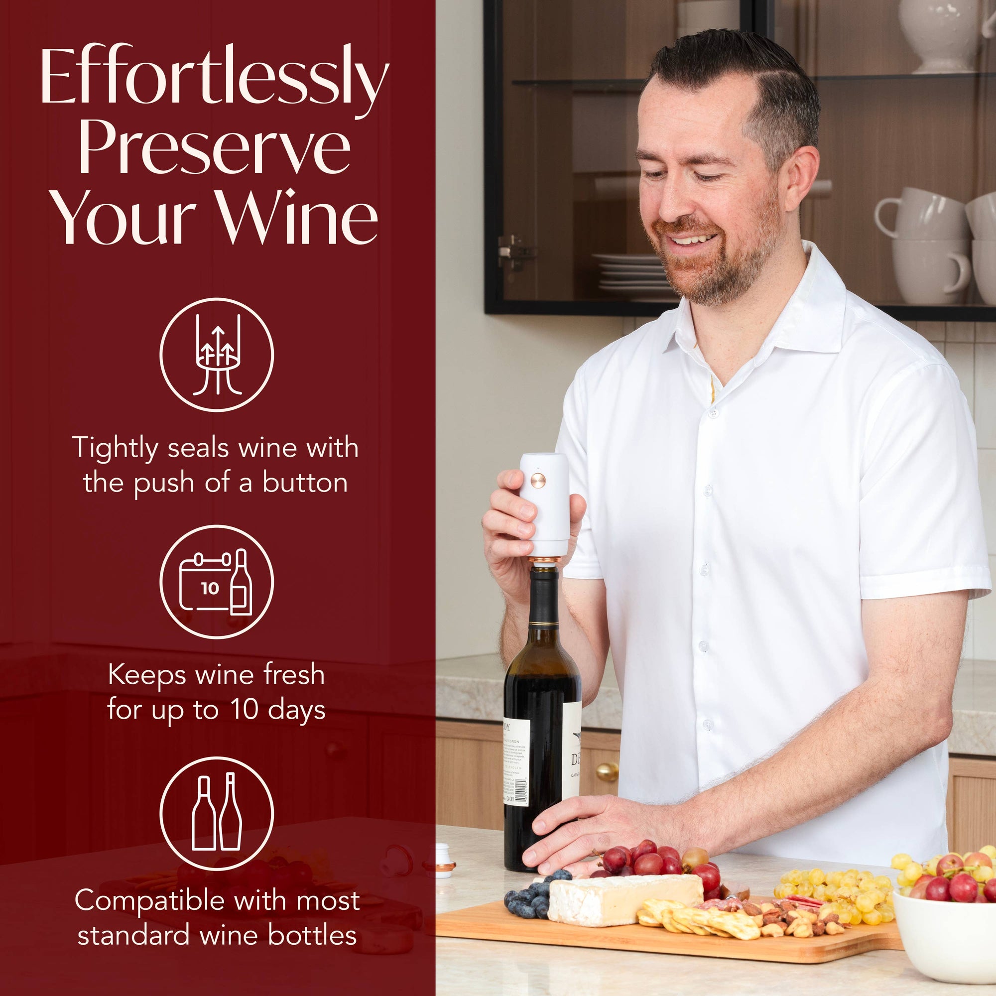 Vin Fresco - Vin Fresco Electric Wine Preserver, Vacuum Wine Saver
