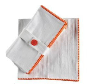 Embroidered Orange Edge Napkin