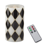 Black and White Check Cylinder Candle Holder