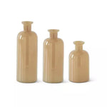 Hand Sprayed Medium Beige Glass Bottles Set of 3