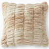 Cream & Tan Ribbed Faux Fur Pillow 18"