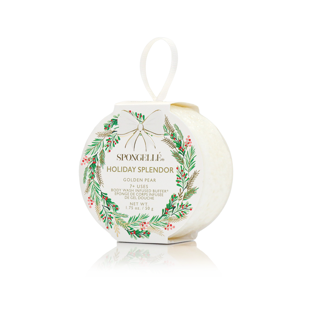 Spongellé - Holiday Splendor - Golden Pear Holiday Wreath Body Buffer 