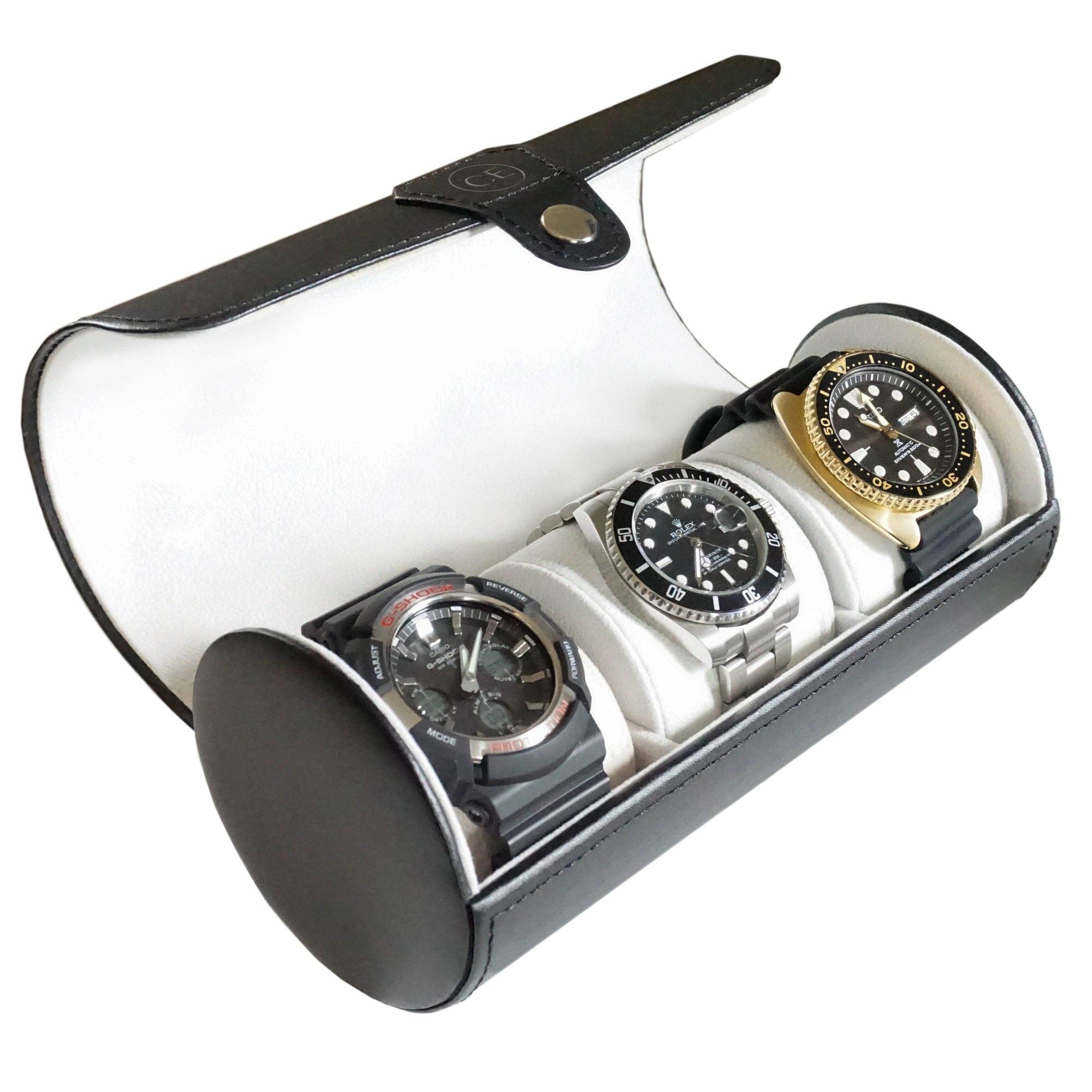 Case Elegance - Travel Watch Case - Black Vegan Leather