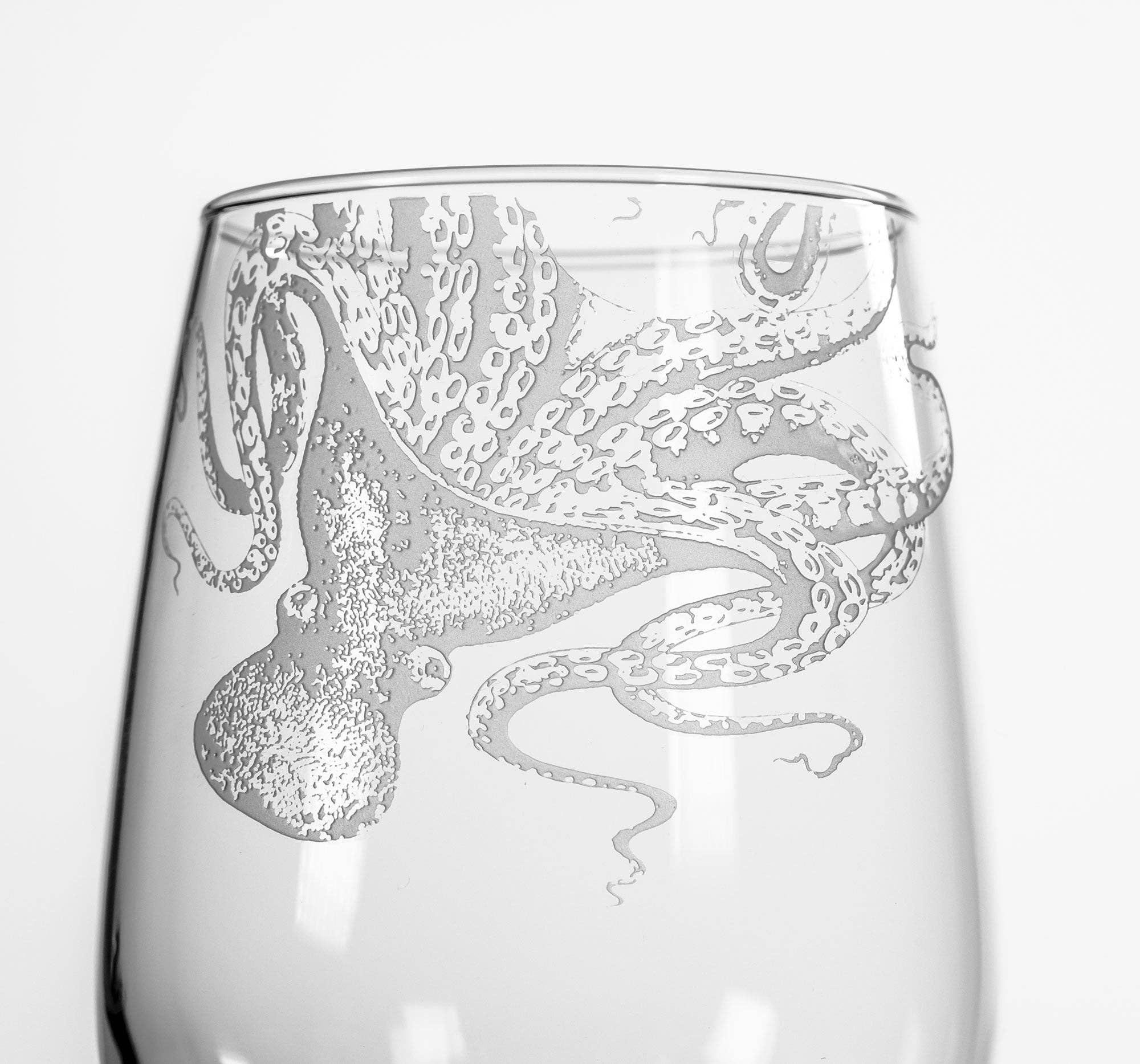 Caskata - Lucy the Octopus Stemless Wine Glasses, Set of 2