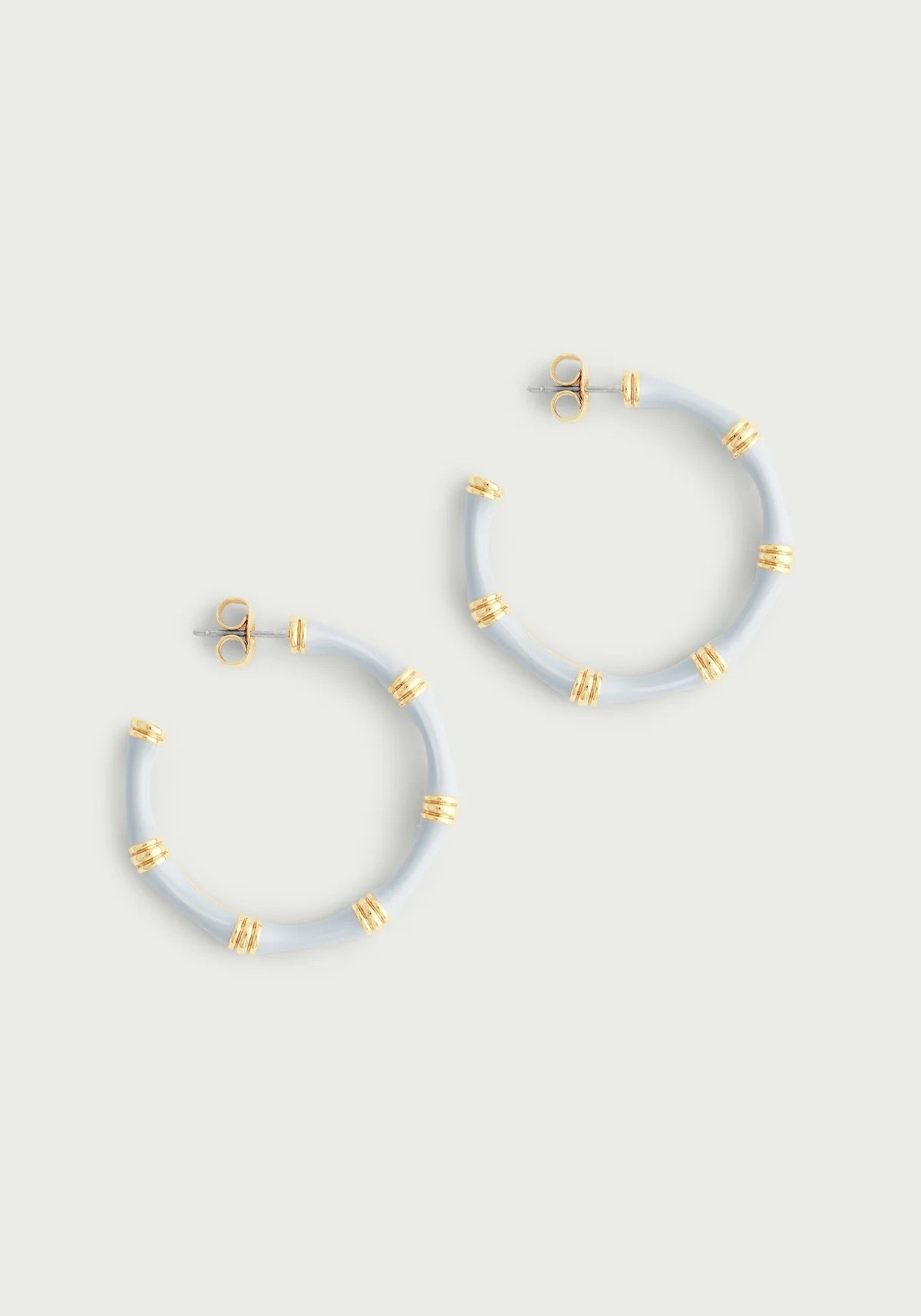 Anabel Aram Bamboo Enameled Hoop Earrings