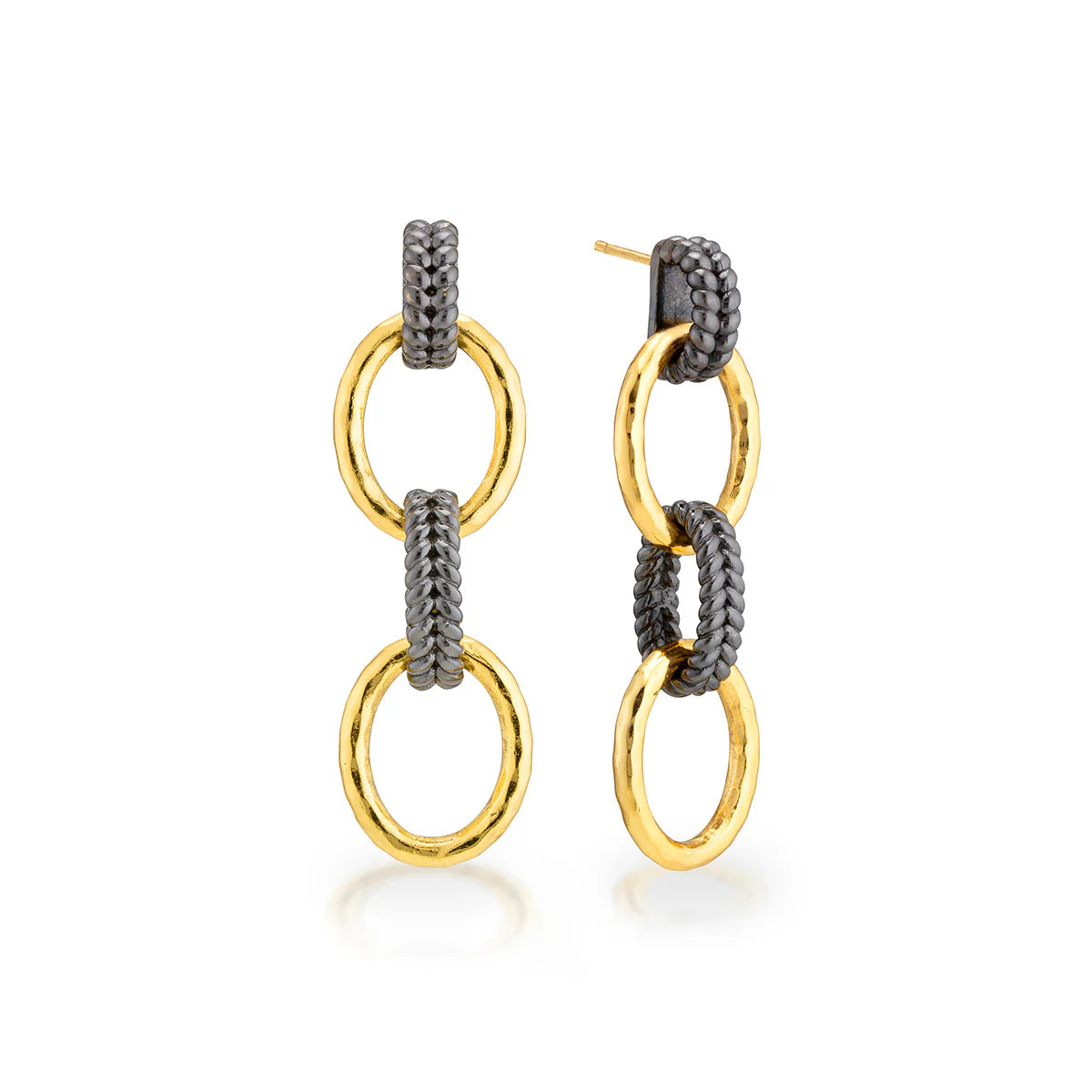 Capucine De Wulf Cleopatra Regal Double Link Earrings Midnight