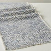 Blue Gray Scallop Print Fabric Table Runner