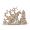 Whitewashed Prancing Reindeer in Tan Resin