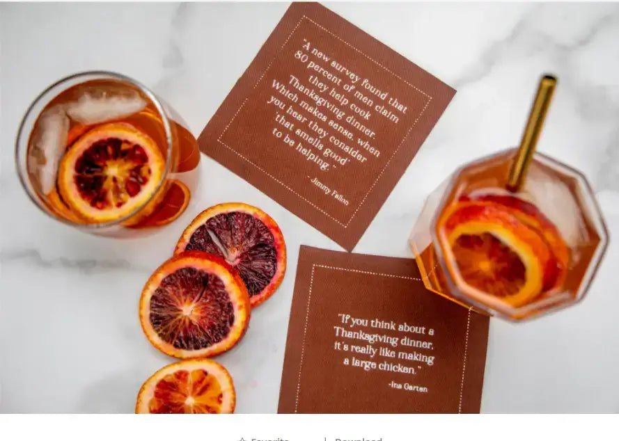 Five Star Napkins Inc. - Thanksgiving Quotes- Tri Color Cotton Cocktail Napkins x 50