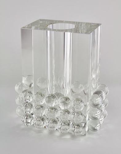 Tizo Crystal Glass Rectangle Vase "Balls"