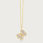 Anabel Aram Butterfly White Pavé Small Necklace