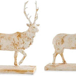 Assorted Glitter & Rust Deer on Base (2 Styles) 16"