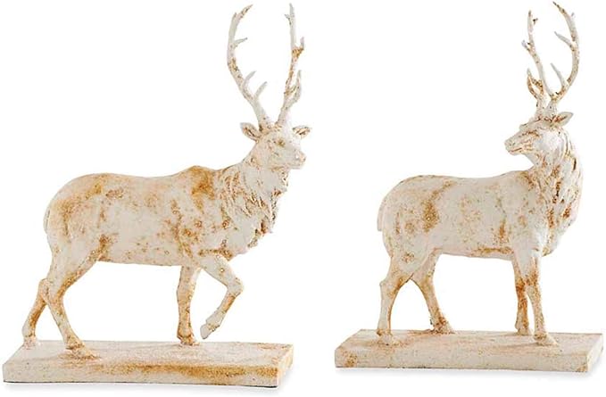 Assorted Glitter & Rust Deer on Base (2 Styles) 16"