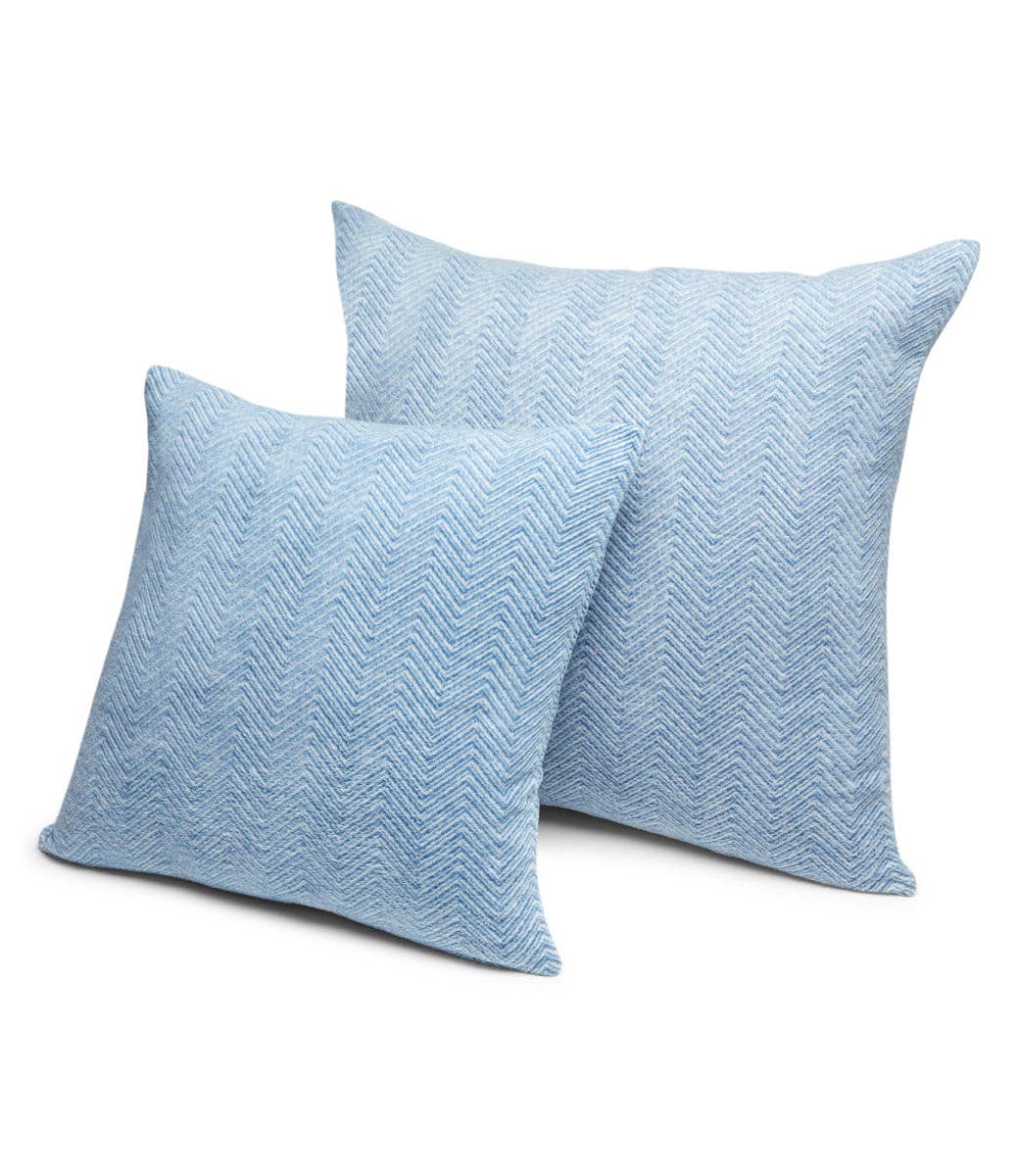 ChappyWrap - Bayside Herringbone Cornflower Pillow