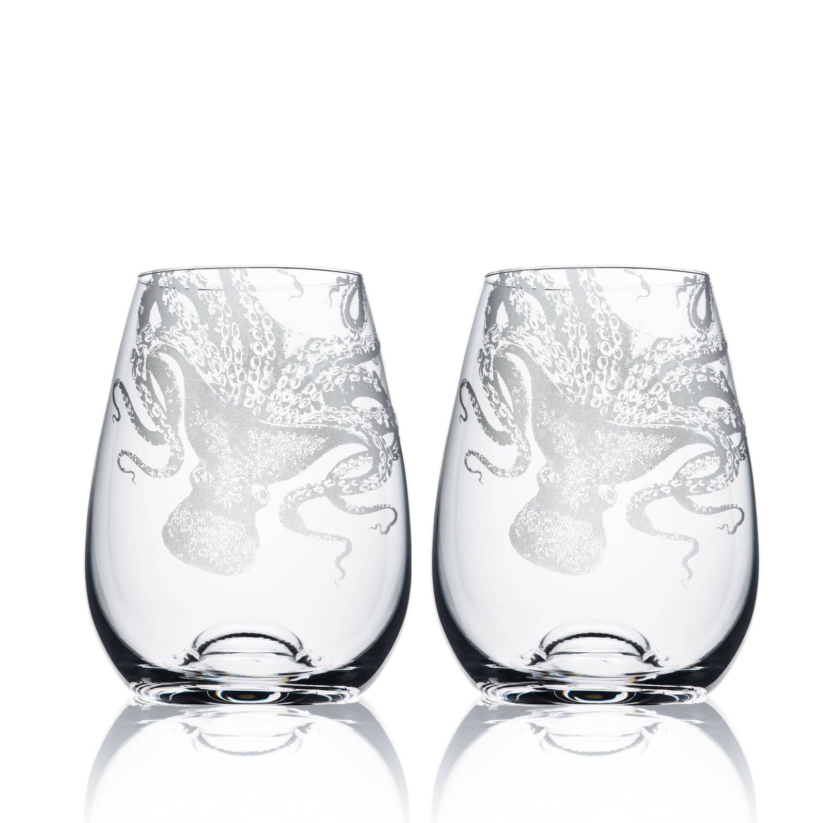 Caskata - Lucy the Octopus Stemless Wine Glasses, Set of 2