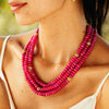 Capucine De Wulf Berry & Bead Triple Strand Necklace, 18"+2'' - Peony Jade