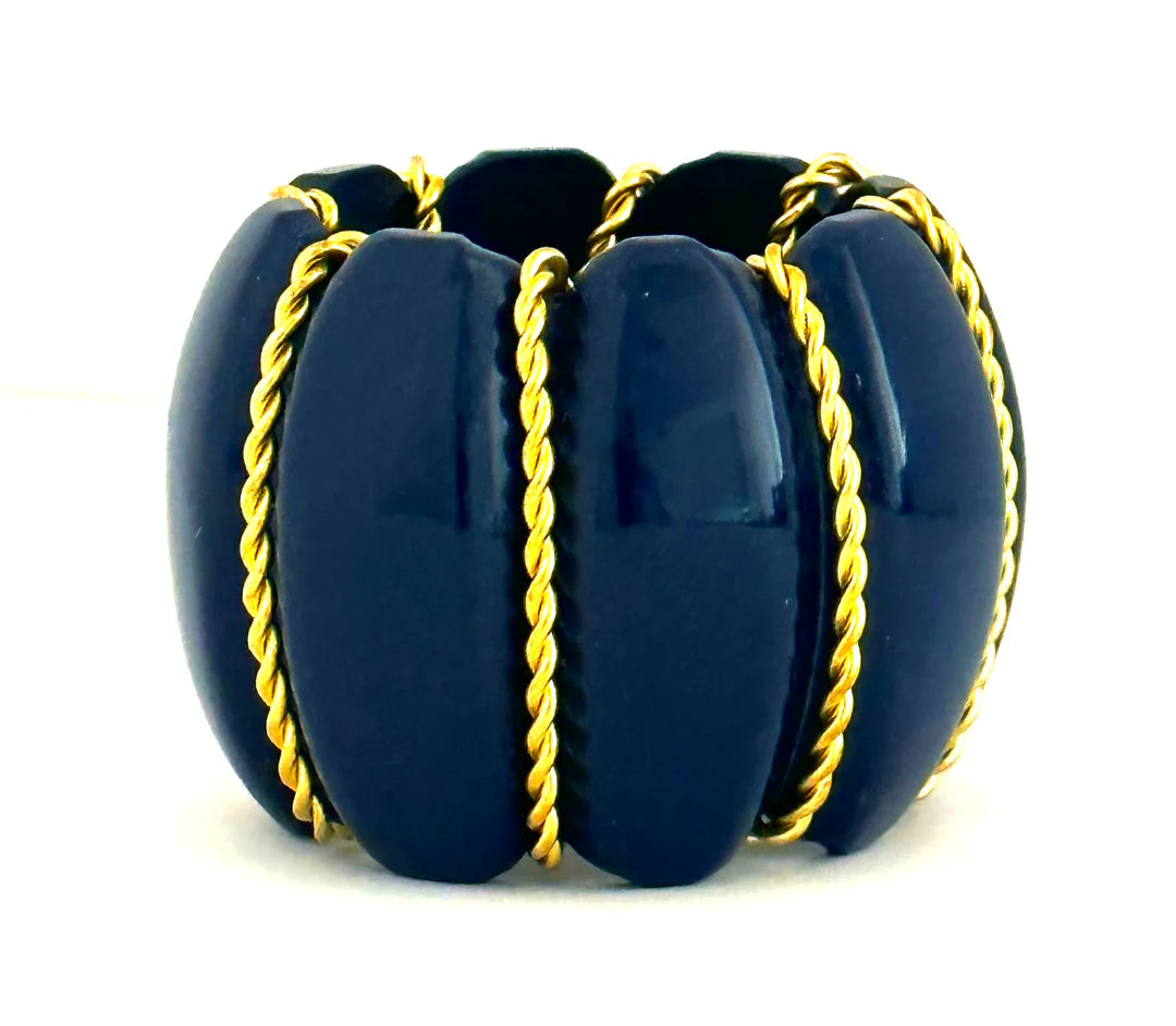 Tisch New York Pumpkin Napkin Rings/ Set 4, Navy