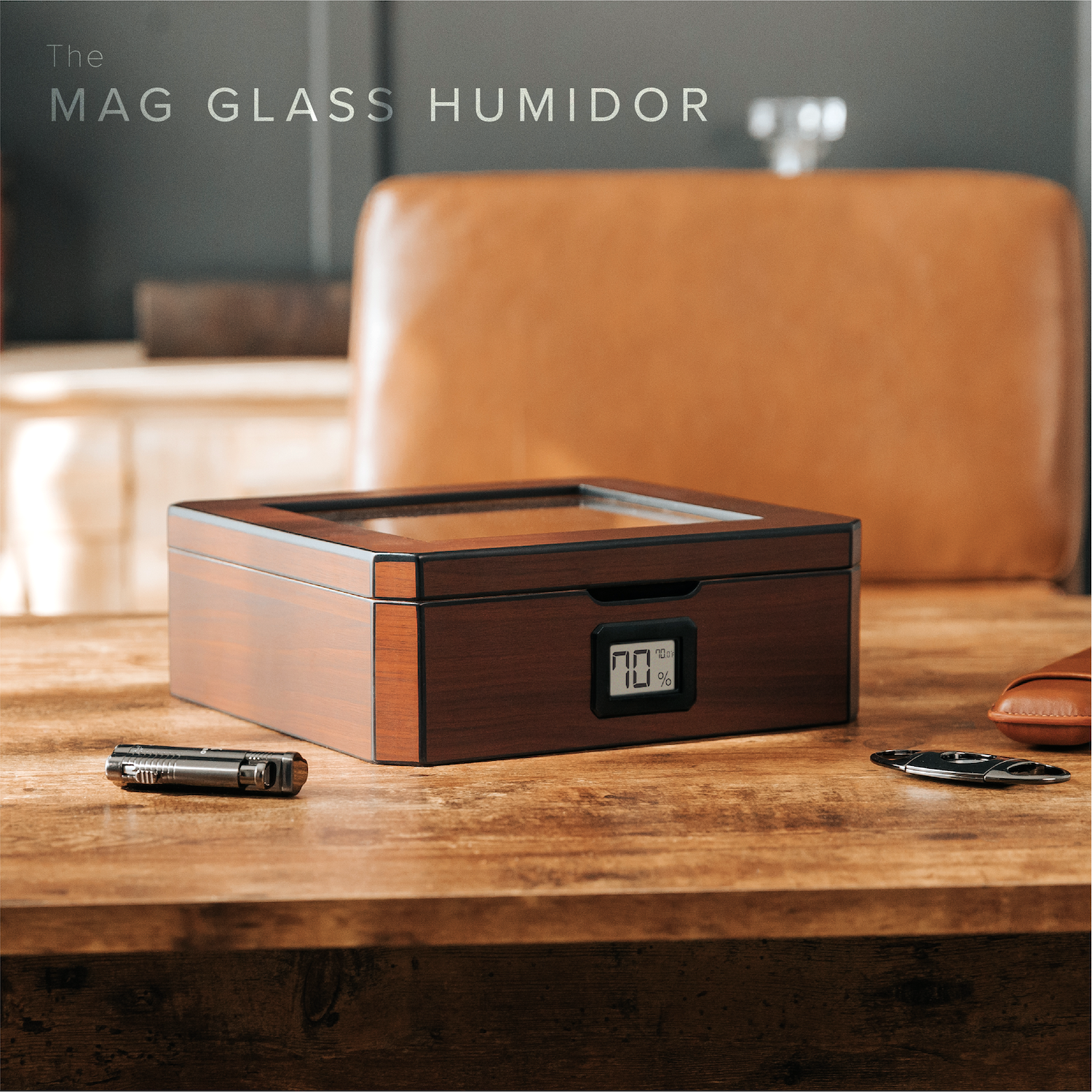 Case Elegance - MAG Humidor - Walnut Finish