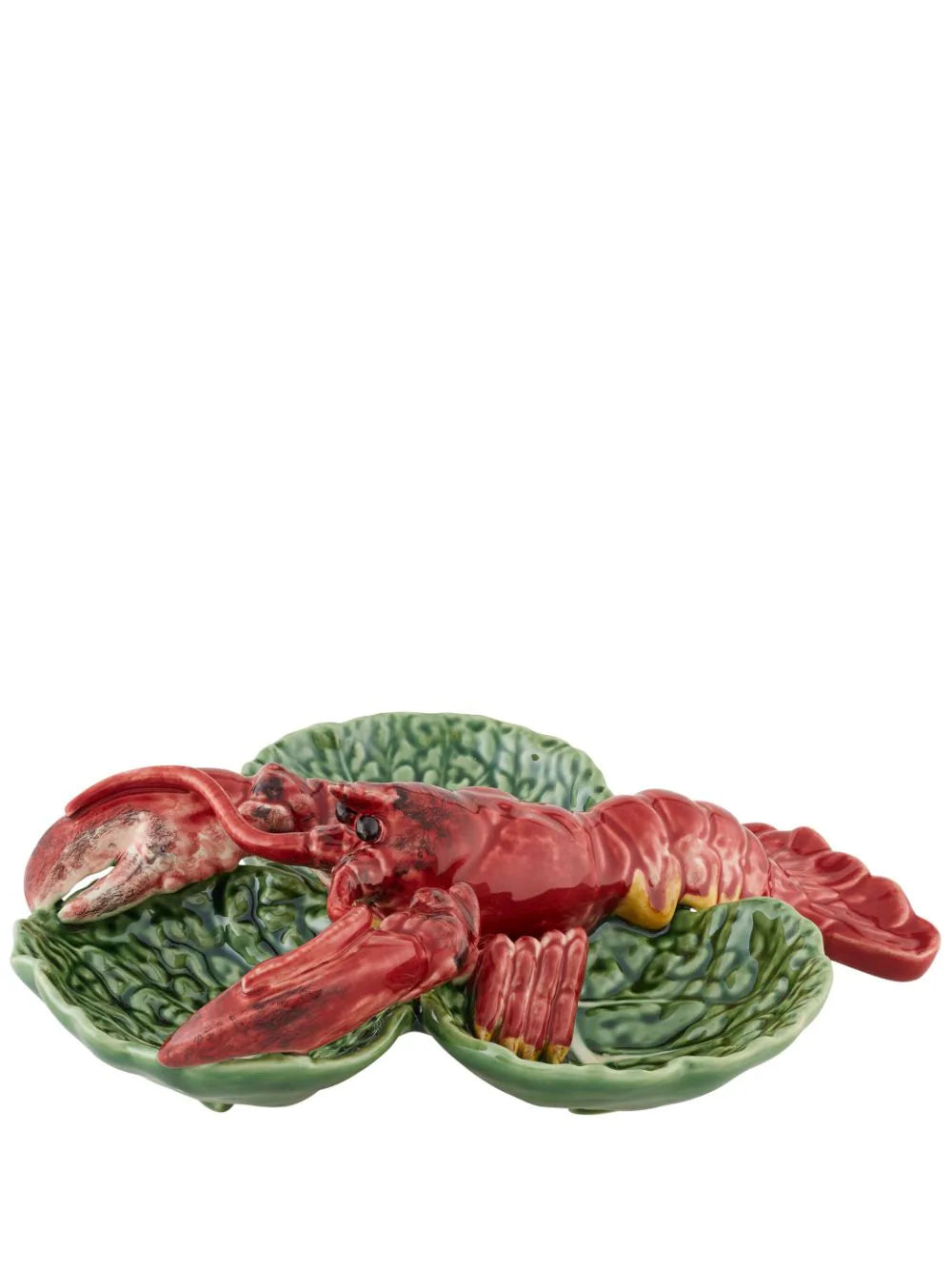 Bordallo Pinheiro Green Cabbage Large Appetizer Plate with Lobster