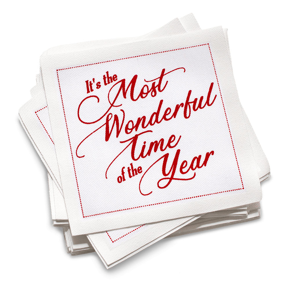 Five Star Napkins Inc. - Christmas Songs White Cotton Napkins - 50x