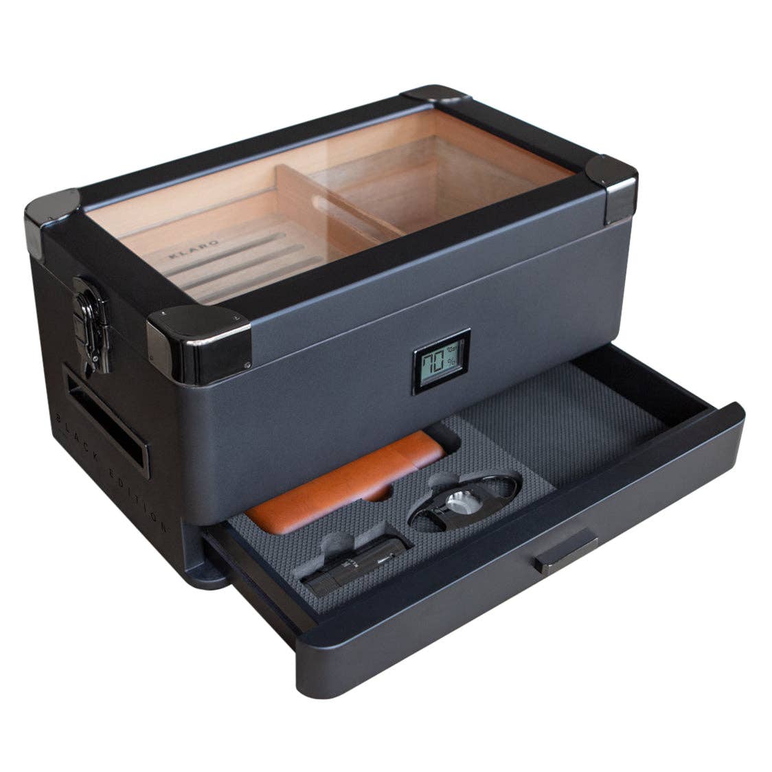 Case Elegance - Black Edition Military Humidor