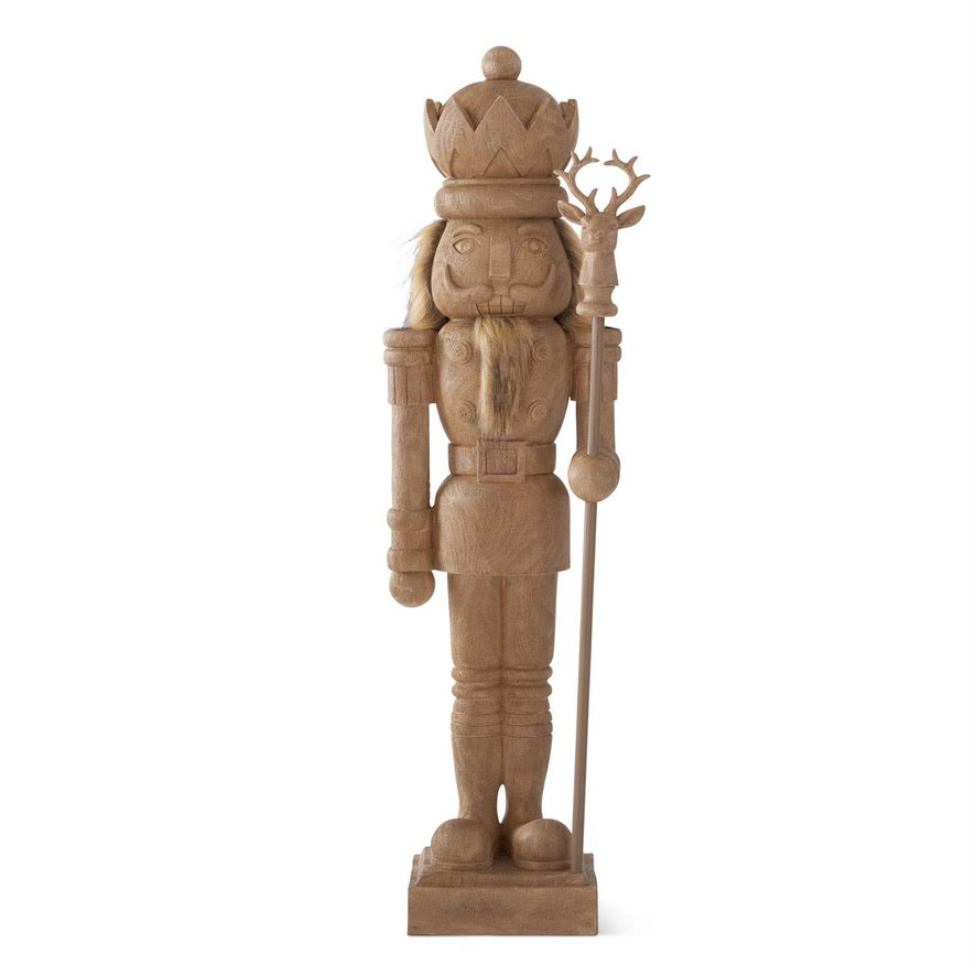 Resin Faux Woodgrain Nutcracker, 2 Sizes