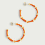 Anabel Aram Bamboo Enameled Hoop Earrings