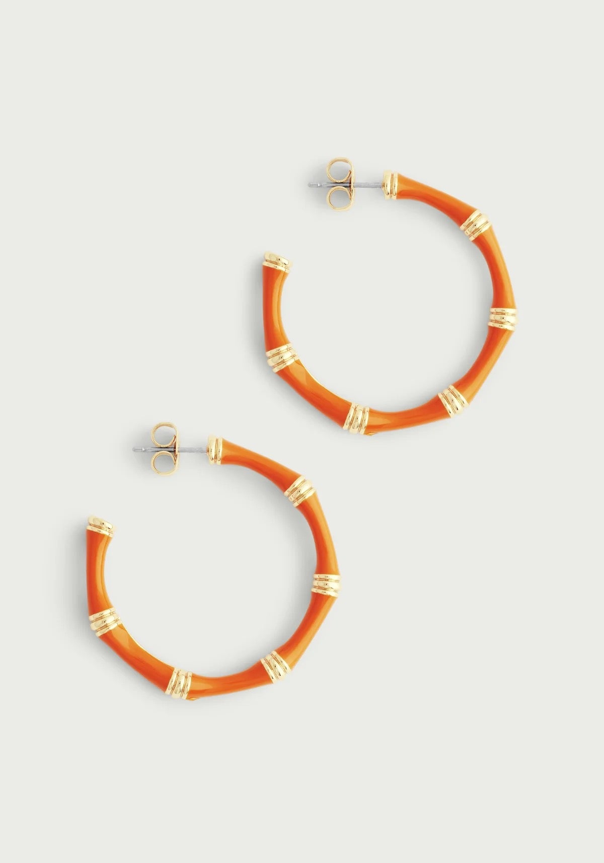 Anabel Aram Bamboo Enameled Hoop Earrings