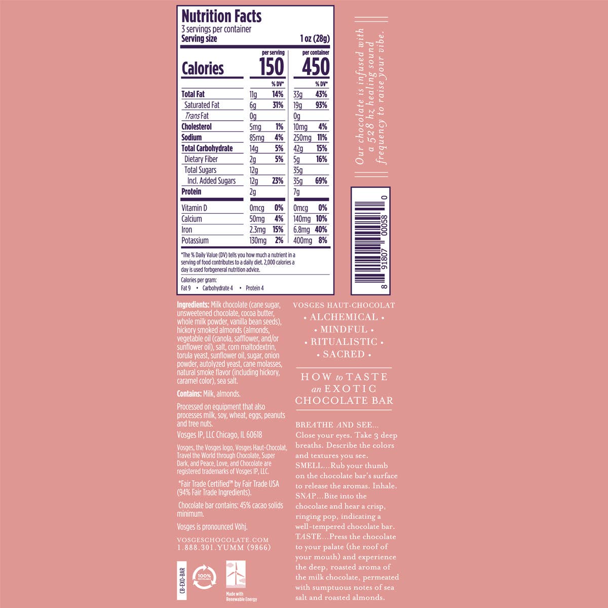 Vosges Haut-Chocolat - Barcelona Milk Chocolate Bar w/ Sea Salt & Almonds - Gourmet