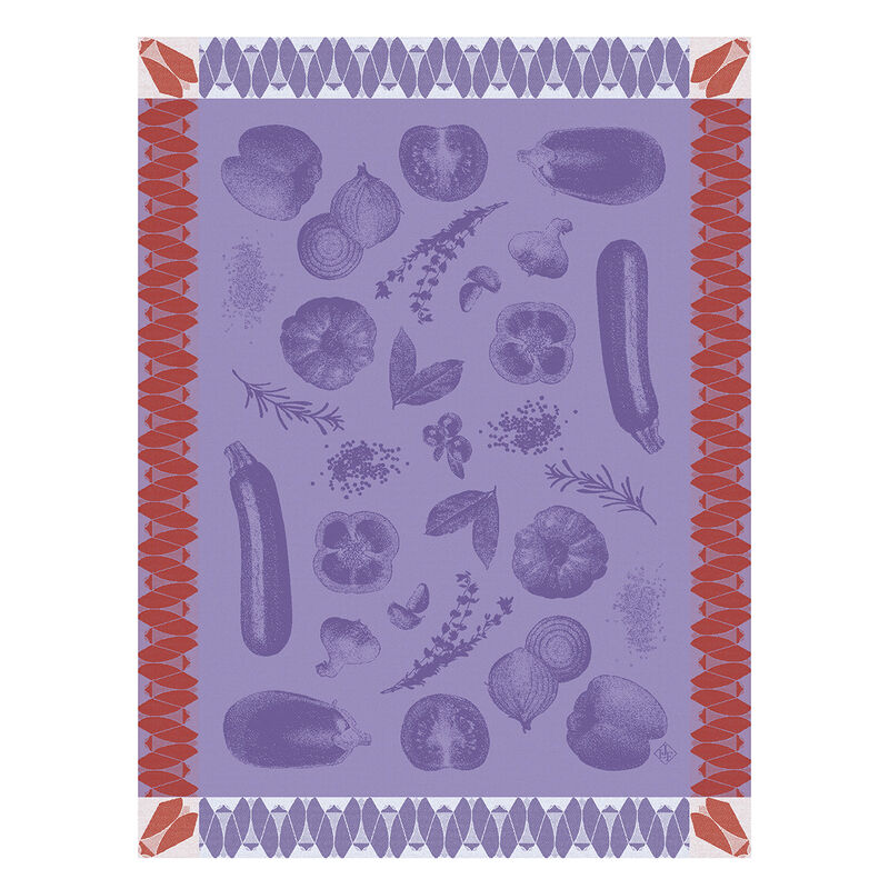 Le Jacquard Francais Ratatouille Purple Tea Towel