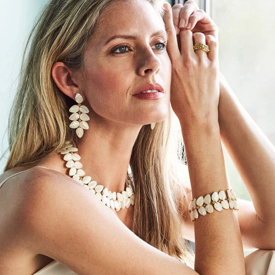 Capucine De Wulf Mermaid Garden Vine Drop Earrings - MOP