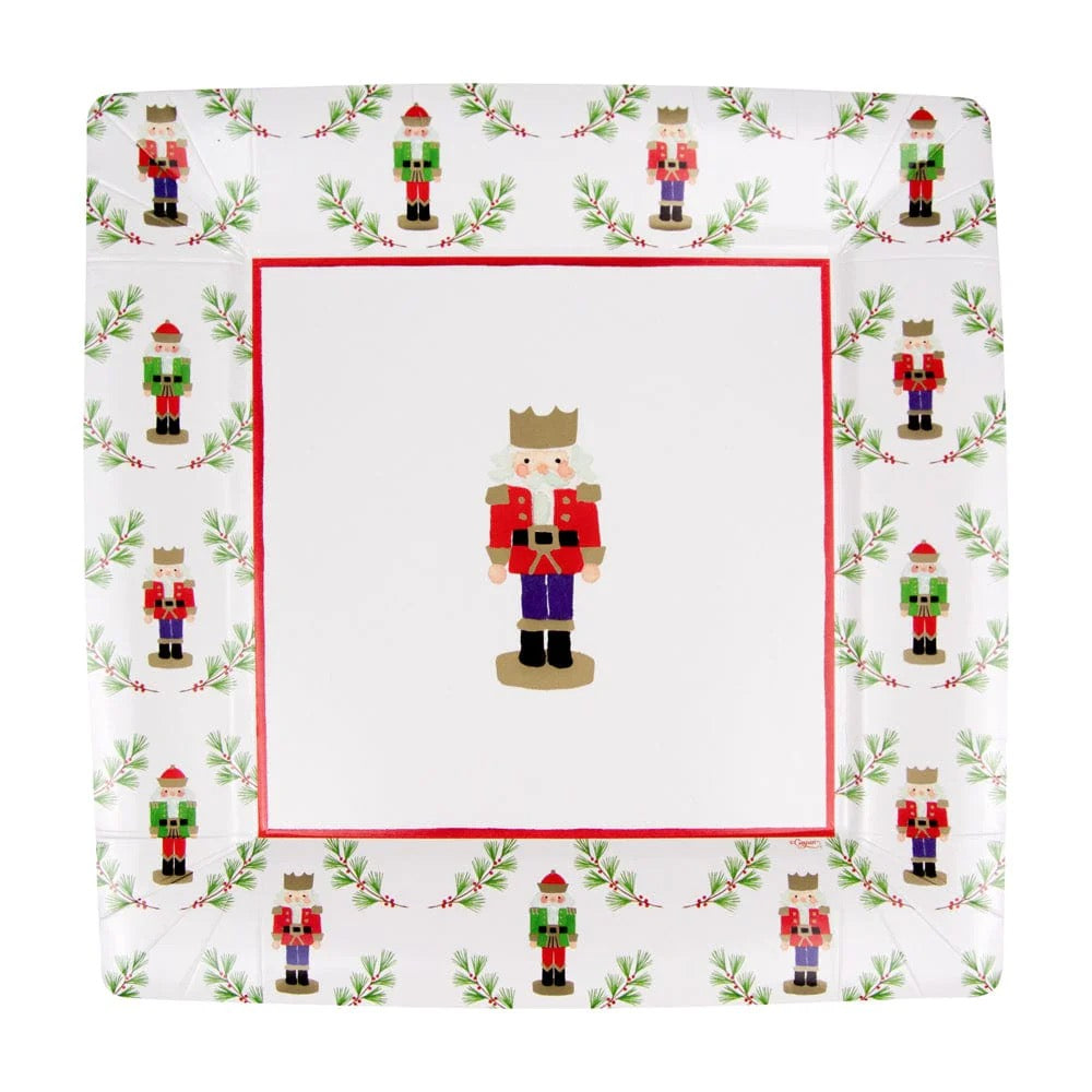 Caspari Little Nutcracker Sq Dinner Plates - 8 Per Package