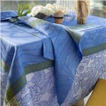 Le Jacquard Francais Escapade Tropical Blue Tablecloth 69in x 69in