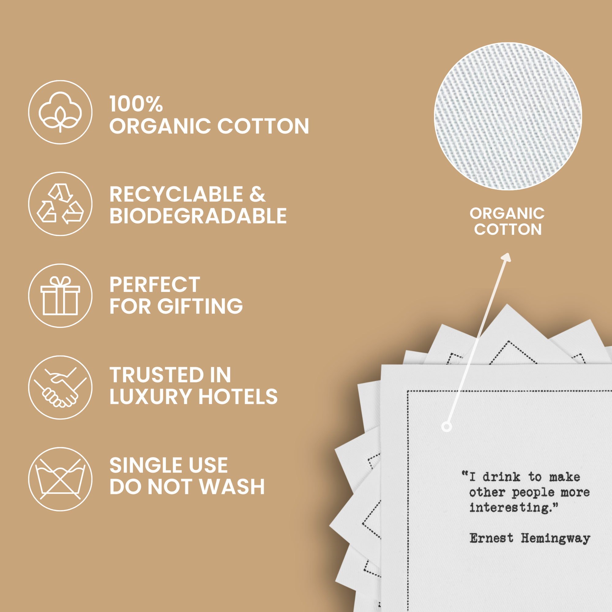 Five Star Napkins Inc. - Divorce Quotes - Black Cotton Cocktail Napkins 50x