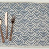 Blue Gray Scallop Print Fabric Placemat