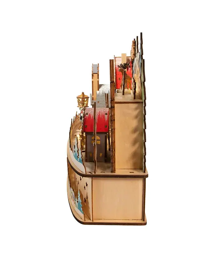 Kurt S. Adler, Inc. - Battery Operated Light-Up Small Christmas Village With Santa