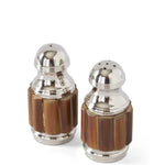 Silver Metal and Bamboo Salt & Pepper